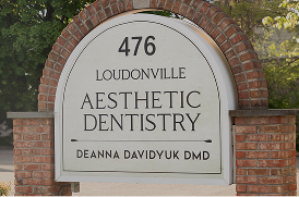 Loudonville Aesthetic Dentistry office sign at 476 Albany Shaker Rd